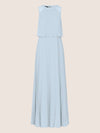 APART Abendkleid mit lose fallendem Sonnenplissee-Part bis zur Taille | hellblau