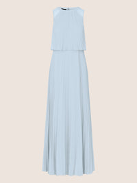 APART Abendkleid mit lose fallendem Sonnenplissee-Part bis zur Taille | hellblau