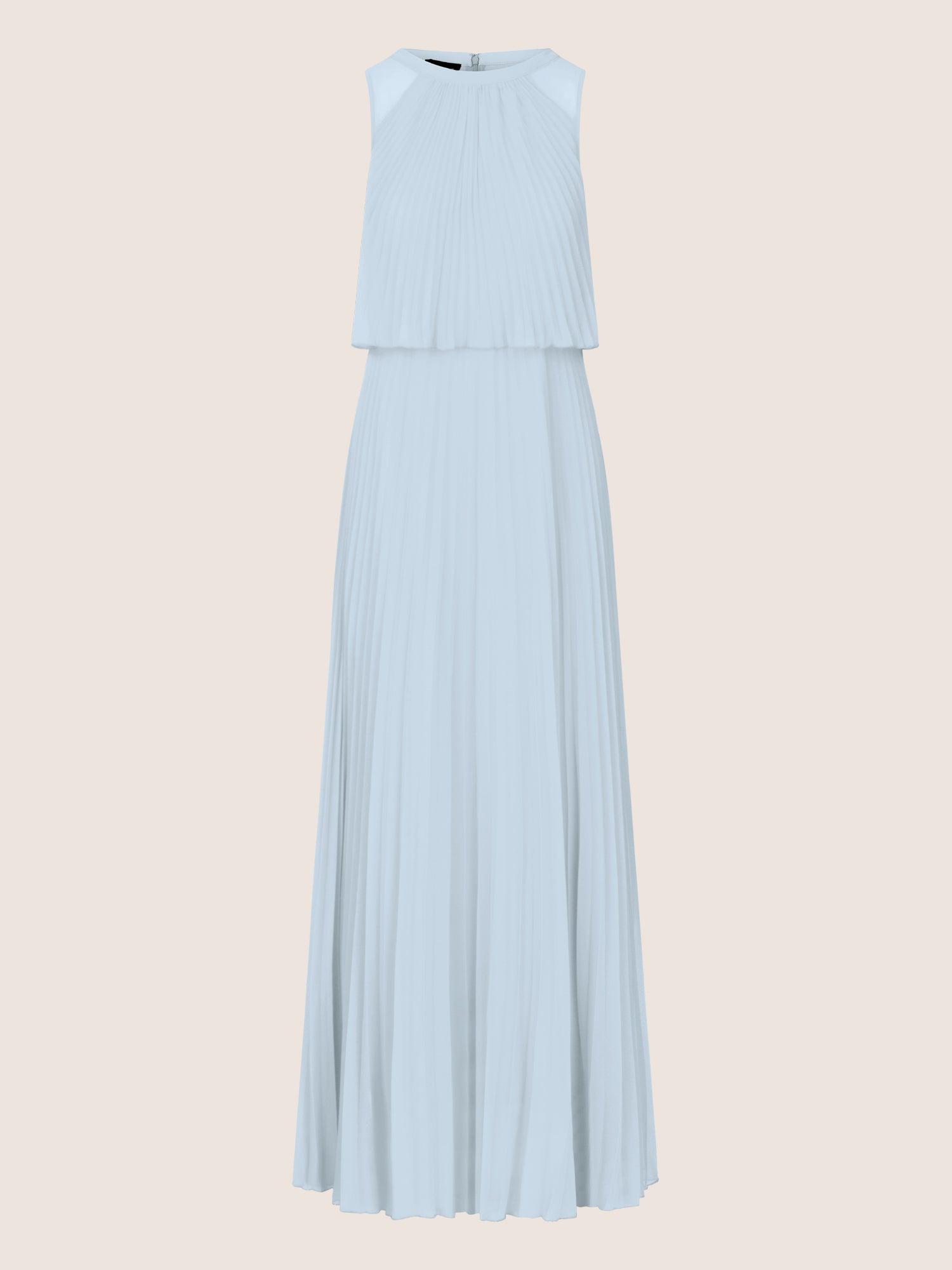 APART Abendkleid mit lose fallendem Sonnenplissee-Part bis zur Taille | hellblau