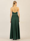 APART langes Satinkleid aus mattschimmerndem Satin | emerald