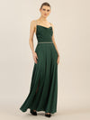 APART langes Satinkleid aus mattschimmerndem Satin | emerald