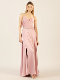 APART langes Satinkleid aus mattschimmerndem Satin | mauve