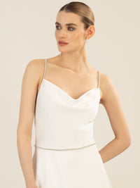 APART langes Satinkleid aus mattschimmerndem Satin | creme