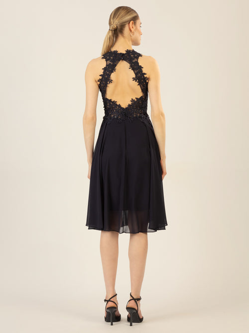 APART Cocktailkleid aus einer plastischen Spitze und Chiffon | nachtblau image 1