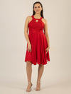 APART Cocktailkleid aus einer plastischen Spitze und Chiffon | rot