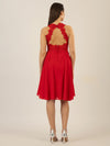 APART Cocktailkleid aus einer plastischen Spitze und Chiffon | rot
