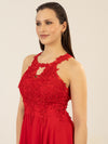APART Cocktailkleid aus einer plastischen Spitze und Chiffon | rot
