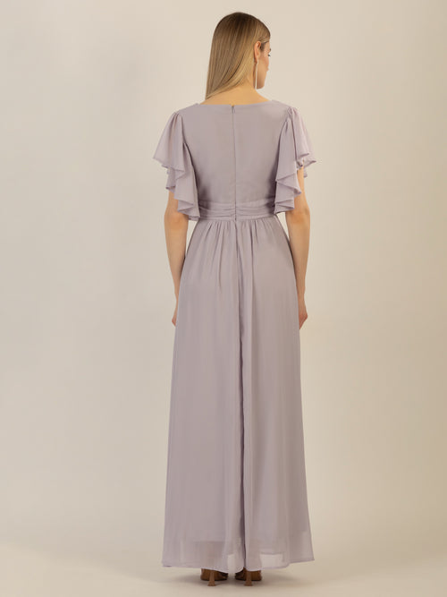 APART langes Chiffonkleid aufwendig gearbeitet mit drappierten Einsätzen | lavendel image 1