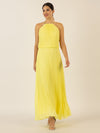 APART Plisseekleid im Neckholder-Stil | vanilla