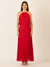 APART Plisseekleid im Neckholder-Stil | rot