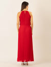 APART Plisseekleid im Neckholder-Stil | rot