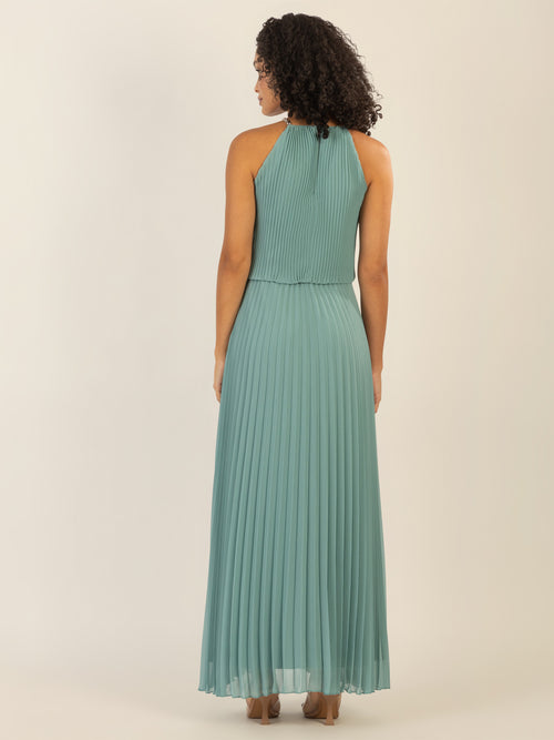 APART Plisseekleid im Neckholder-Stil | jade image 1