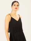 APART kurzes Plisseekleid in 2in1 Optik | schwarz