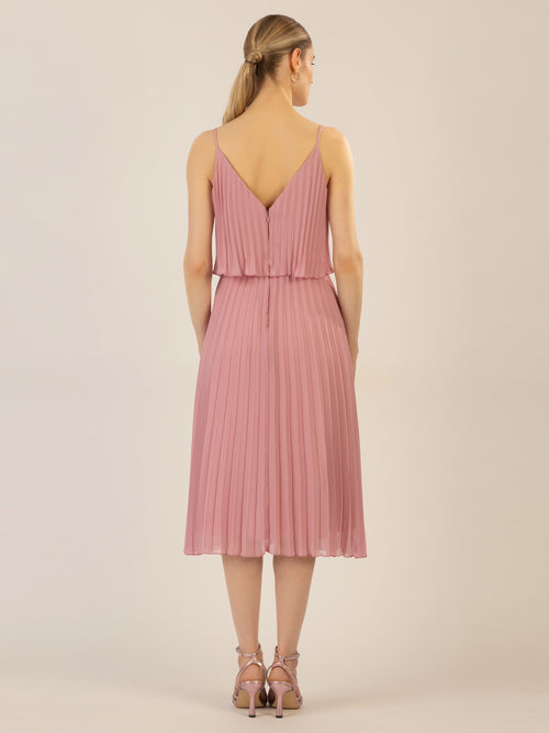 APART kurzes Plisseekleid in 2in1 Optik | mauve image 1