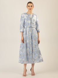 APART Jacquard Bolero aus einem strukturierten Organza-Jacquard | hellblau-creme