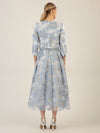 APART Jacquard Bolero aus einem strukturierten Organza-Jacquard | hellblau-creme