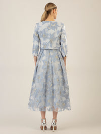 APART Jacquard Bolero aus einem strukturierten Organza-Jacquard | hellblau-creme