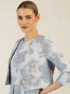 APART Jacquard Bolero aus einem strukturierten Organza-Jacquard | hellblau-creme