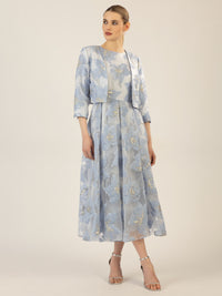 APART Jacquard Bolero aus einem strukturierten Organza-Jacquard | hellblau-creme