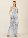 APART Abendkleid mit allover Blumenprint | hellblau-multicolor