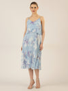 APART kurzes Plisseekleid in 2in1 Optik mit allover Print | hellblau-multicolor