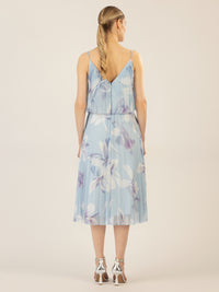 APART kurzes Plisseekleid in 2in1 Optik mit allover Print | hellblau-multicolor