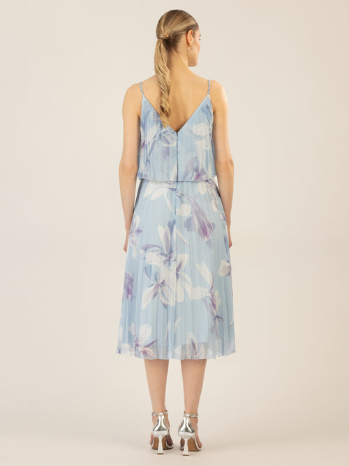 APART kurzes Plisseekleid in 2in1 Optik mit allover Print | hellblau-multicolor image 1