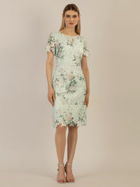APART bedrucktes Spitzenkleid aus Spitze allover bedruckt | jade-multicolor