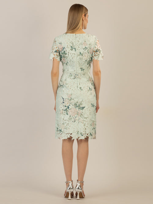 APART bedrucktes Spitzenkleid aus Spitze allover bedruckt | jade-multicolor image 1
