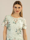 APART bedrucktes Spitzenkleid aus Spitze allover bedruckt | jade-multicolor