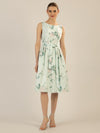 APART Satinkleid aus mattschimmerndem Satin mit allover Blumen-Druck | jade-multicolor