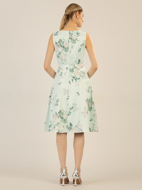 APART Satinkleid aus mattschimmerndem Satin mit allover Blumen-Druck | jade-multicolor image 1