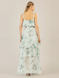 APART Chiffonkleid aus allover bedrucktem Chiffon | jade-multicolor