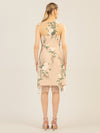 APART besticktes Meshkleid mit plastischem Blumenmuster | nude-multicolor