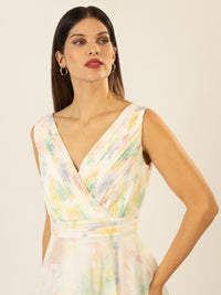 APART Abendkleid mit allover Blumenprint | vanille-multicolor