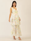 APART Abendkleid mit allover Blumenprint | vanille-multicolor