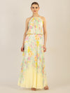 APART Plisseekleid im Neckholder-Stil | vanille-multicolor