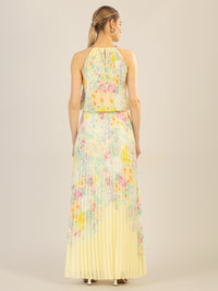 APART Plisseekleid im Neckholder-Stil | vanille-multicolor