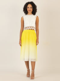 APART Plisseerock mit dip-dye Effekt in Midi Länge | vanille-creme