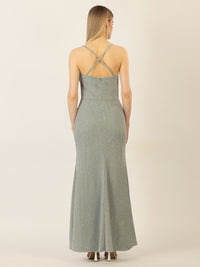 APART Abendkleid aus einer hochelastischen Jersey-Ware mit Glitzereffekt | jade