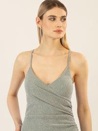APART Abendkleid aus einer hochelastischen Jersey-Ware mit Glitzereffekt | jade