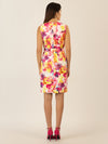 APART kurzes Satinkleid aus matt schimmerndem Satin, allover bedruckt | pink-multicolor