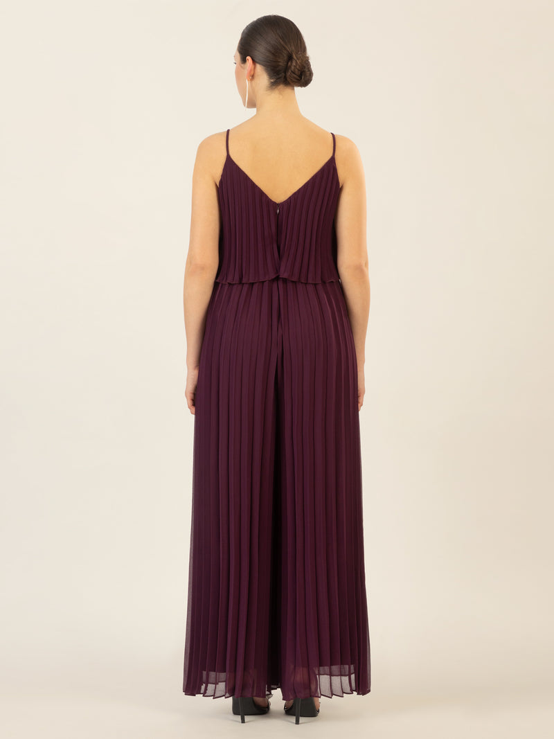APART Plisseeoverall in 2in1 Optik | pflaume