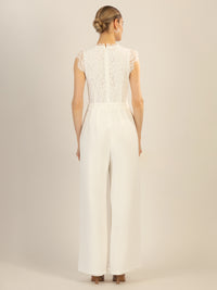 APART Overall mit Spitzenoberteil | creme