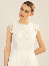 APART Overall mit Spitzenoberteil | creme