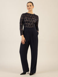 APART Overall aus elastischer und plastischer Spitze | nachtblau-nude