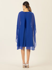 APART Cocktailkleid mit Chiffoncape und Plisseerock | royalblau