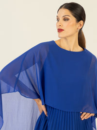 APART Cocktailkleid mit Chiffoncape und Plisseerock | royalblau