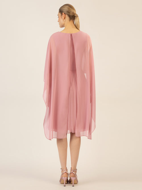 APART Cocktailkleid mit Chiffoncape und Plisseerock | mauve image 1