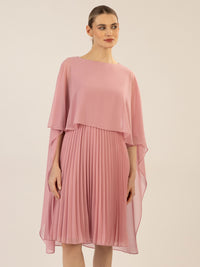 APART Cocktailkleid mit Chiffoncape und Plisseerock | mauve